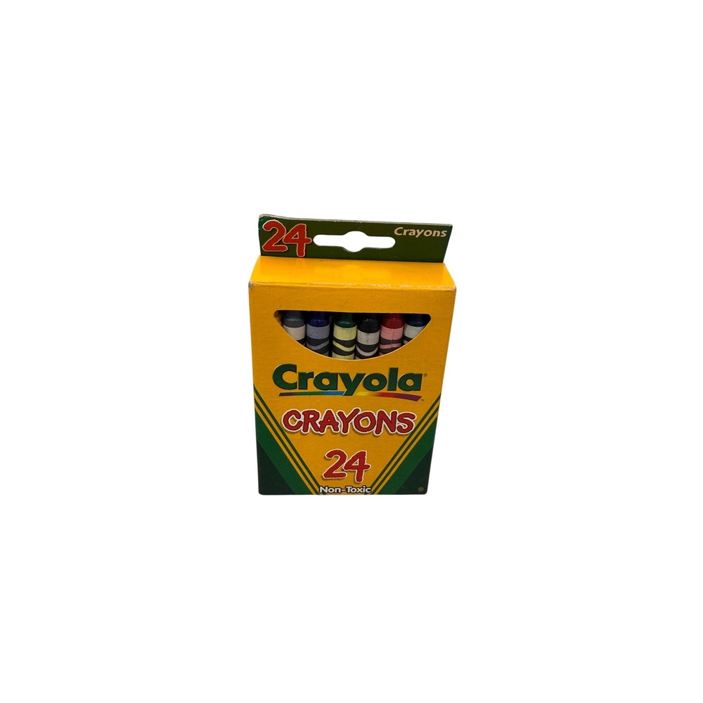 Vintage 1999 Crayola 24 Count Crayon Box with Retired Dandelion Color 52-3024